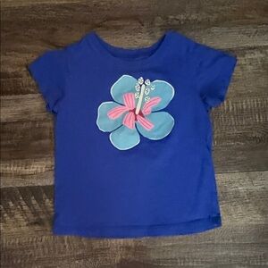 Tea Collection Blue Tee with Floral Design